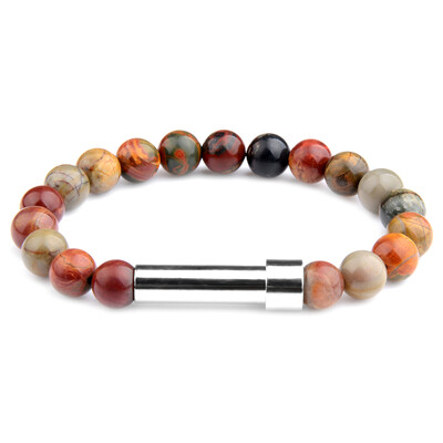 Natūralaus akmens poros apyrankės slaptos žinutės vamzdelio užrašai gali būti dedami Draugystės apyrankės moterims Vyrams Žavingi papuošalai