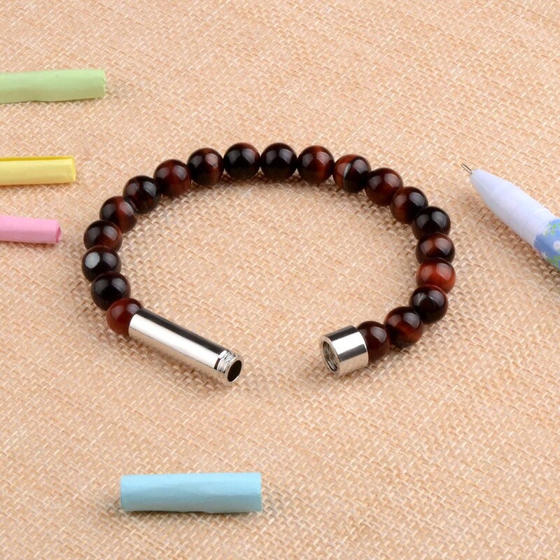 Natūralaus akmens poros apyrankės slaptos žinutės vamzdelio užrašai gali būti dedami Draugystės apyrankės moterims Vyrams Žavingi papuošalai