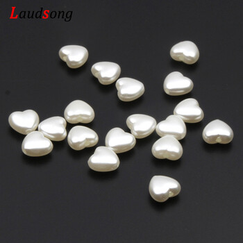 50 τμχ Love Heart Beads Imitation Pearls Ακρυλικές χάντρες για κοσμήματα Φτιάχνοντας Loose Spacer Beads DIY κολιέ αξεσουάρ βραχιόλι