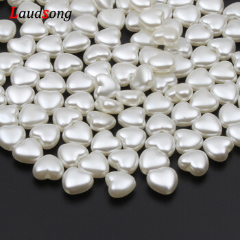 50 τμχ Love Heart Beads Imitation Pearls Ακρυλικές χάντρες για κοσμήματα Φτιάχνοντας Loose Spacer Beads DIY κολιέ αξεσουάρ βραχιόλι