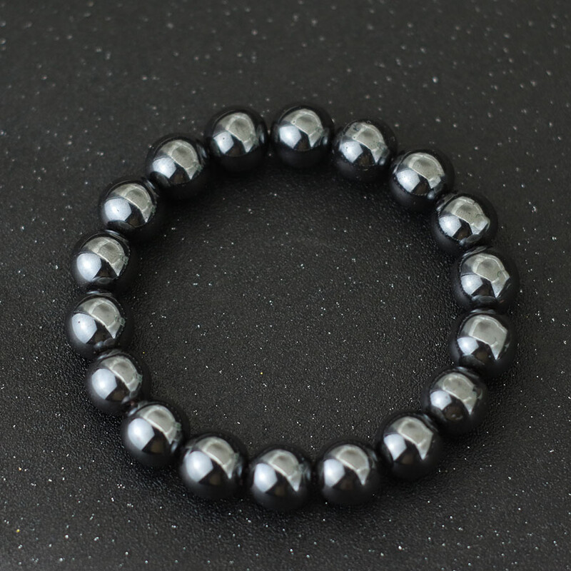 Új valódi természetes hematit köves férfi karkötő 4/6/8/10/12mm fekete, kerek szálú melltartó szabadidős kiegészítők Erkek Bileklik