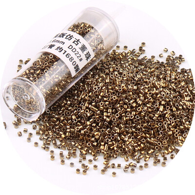 840 buc 11/0 DB margele de sticla 1.3x1.6mm uniform metalic culoare opac spacer margele de sticla pentru realizarea de bijuterii DIY