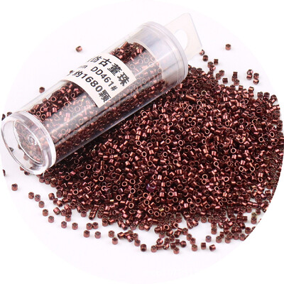 840 buc 11/0 DB margele de sticla 1.3x1.6mm uniform metalic culoare opac spacer margele de sticla pentru realizarea de bijuterii DIY