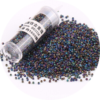 840 buc 11/0 DB margele de sticla 1.3x1.6mm uniform metalic culoare opac spacer margele de sticla pentru realizarea de bijuterii DIY