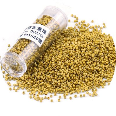 840 buc 11/0 DB margele de sticla 1.3x1.6mm uniform metalic culoare opac spacer margele de sticla pentru realizarea de bijuterii DIY