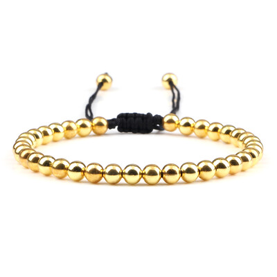 Divatos réz gyöngyök karkötők 5 mm-es kézzel készített, állítható, fonott szál karkötők nőknek Férfi Jóga Gyógyító Divat Ékszerek Pulseira