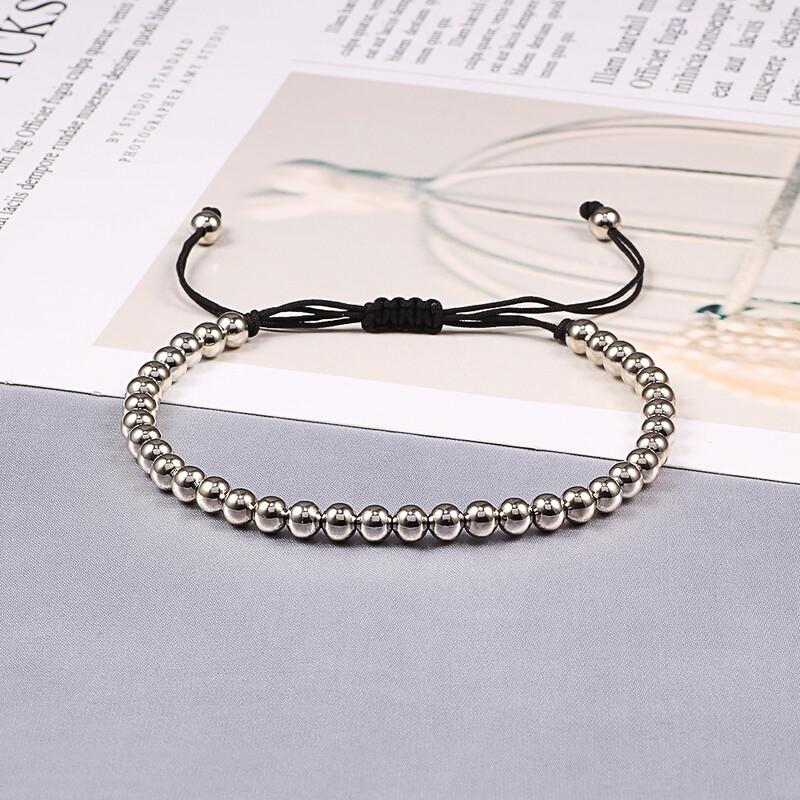 Divatos réz gyöngyök karkötők 5 mm-es kézzel készített, állítható, fonott szál karkötők nőknek Férfi Jóga Gyógyító Divat Ékszerek Pulseira