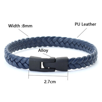 Noter New Men Leather Bracelet Handmade Weaven Easy Hook Punk Braclet Homme Leisure Accessories Hiphop Rock Braslet Pulseira