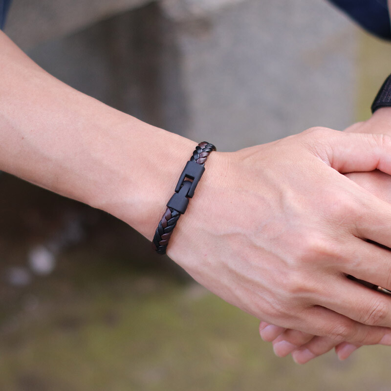 Noter új férfi bőr karkötő kézzel készített Weaven Easy Hook Punk karkötő Homme szabadidős kiegészítők Hiphop rock melltartó Pulseira