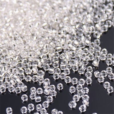 Biela séria českých sklenených korálok, rôzne veľkosti 1,5 mm, 2 mm, 3 mm, 4 mm, okrúhle dištančné korálky na výrobu šperkov, odevov a doplnkov.