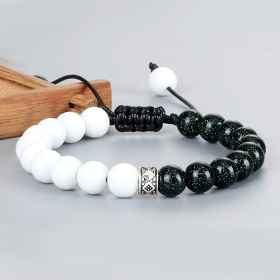 Trendy biely pánsky korálkový náramok ručne vyrobený prírodný tigrie oko lávový kameň onyx nastaviteľné náramky ženy joga energetické šperky