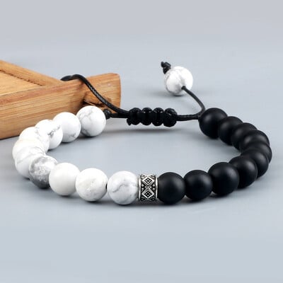 Trendy biely pánsky korálkový náramok ručne vyrobený prírodný tigrie oko lávový kameň onyx nastaviteľné náramky ženy joga energetické šperky