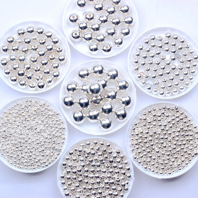 Mărgele acrilice de perle de imitație placate cu aur/argint de 3mm-12mm Mărgele împrăștiate rotunde cu perle distanțate pentru realizarea de bijuterii DIY