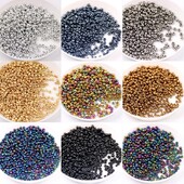Veľkosť 1,5 mm 2 mm 3 mm 4 mm galvanické pokovovanie strieborno-bronzové kovové farebné korálky z prosa, ručne vyrobený náhrdelník z náhrdelníka, rozptýlené korálky.