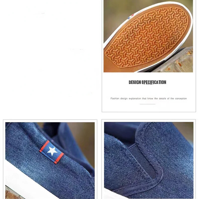 Pantofi de pânză pentru bărbați, din denim, pantofi cu slip-on, pantofi pentru bărbați, pantofi respirabili, pentru bărbați, pantofi de vară 2024, pantofi negri deschis, încălțăminte