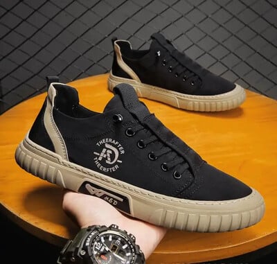 Pantofi de pânză pentru bărbați Pantofi vulcanizați Pantofi pentru bărbați Pantofi de mers respirabil Pantofi de pânză ușori confortabili Tenis Para Hombre