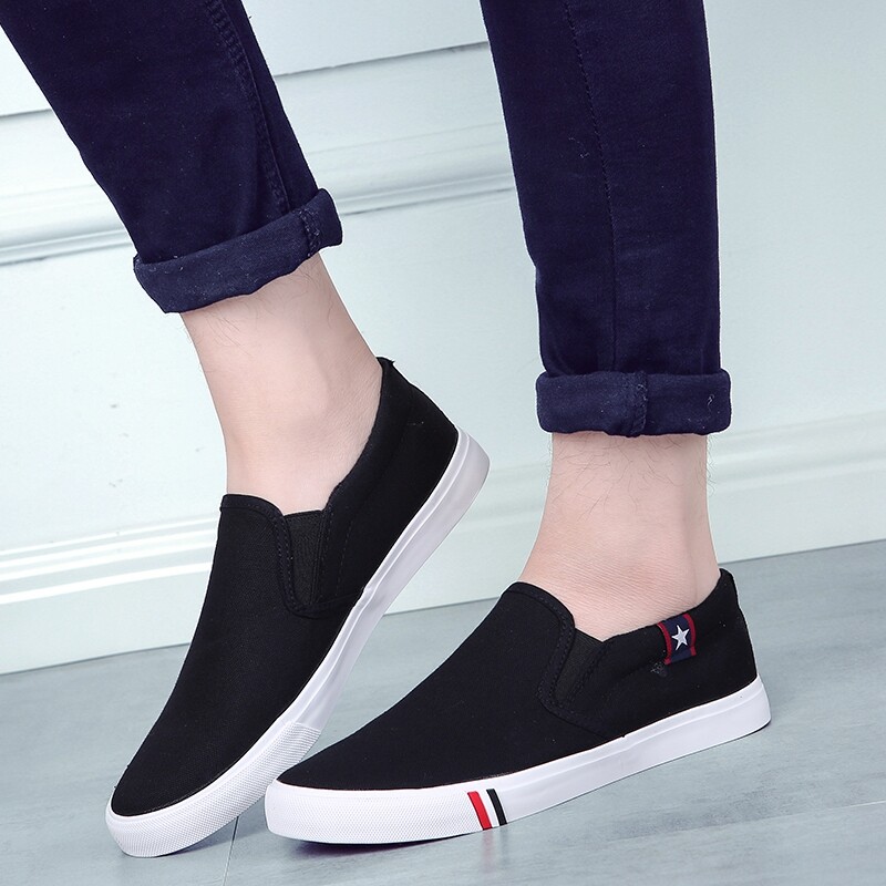 Pánske klasické plátené ležérne lenivé topánky mokasíny módne nazúvacie mokasíny prané vulkanizované ploché topánky Zapatillas Hombre