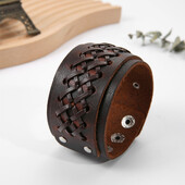 2024 m. vintažiniai papuošalai rankų darbo natūralios odos apyrankė vyriška rankogaliai plati odinė apyrankė Pulsera Hombre