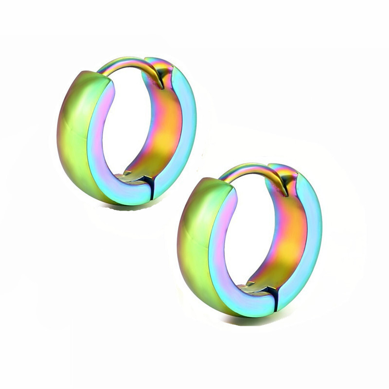 Pārrobežu, vienkāršas, izliektas nerūsējošā tērauda ausu sprādzes Eiropas un Korejas modes pīrsingu rotaslietas mūsdienīgi vīriešu un sieviešu sfēriski apaļi auskari