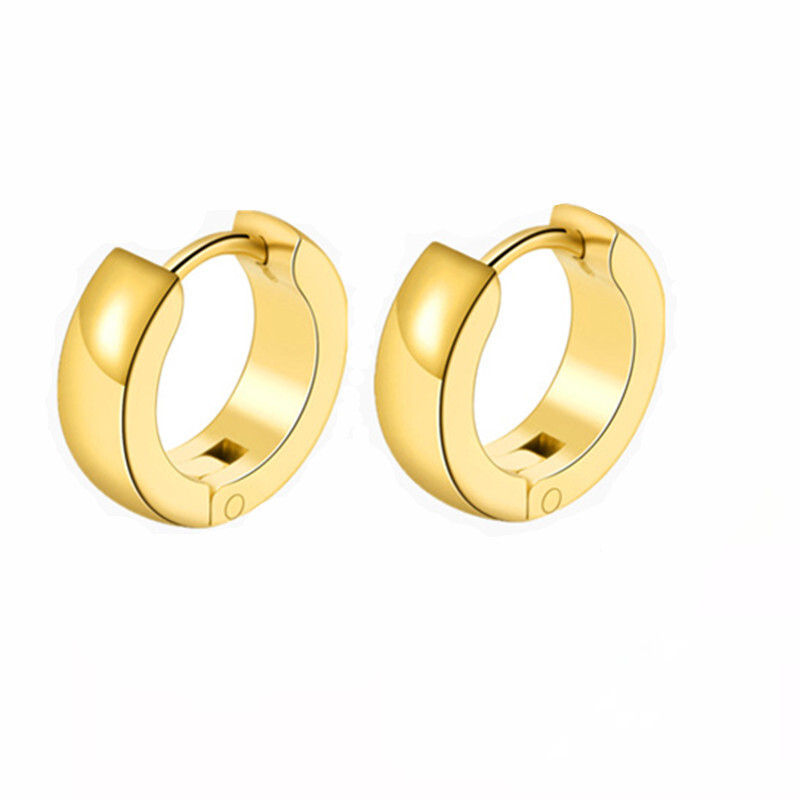 Pārrobežu, vienkāršas, izliektas nerūsējošā tērauda ausu sprādzes Eiropas un Korejas modes pīrsingu rotaslietas mūsdienīgi vīriešu un sieviešu sfēriski apaļi auskari