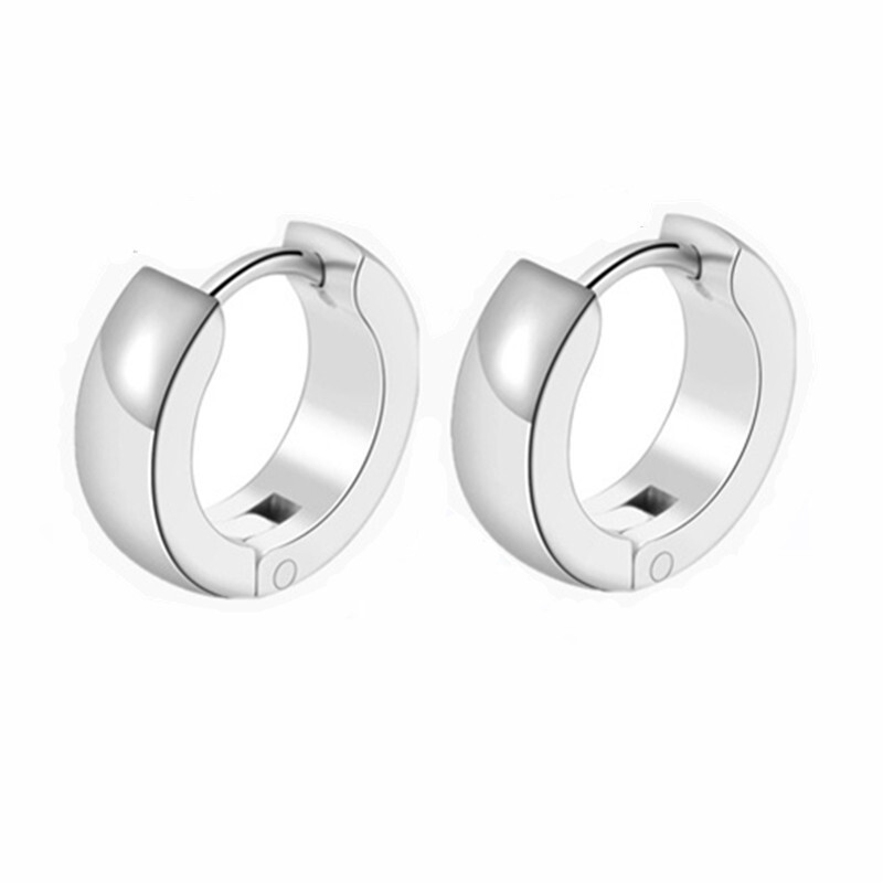 Pārrobežu, vienkāršas, izliektas nerūsējošā tērauda ausu sprādzes Eiropas un Korejas modes pīrsingu rotaslietas mūsdienīgi vīriešu un sieviešu sfēriski apaļi auskari