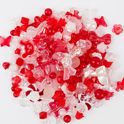 50 g Random Mix akril gyöngyök mosolygó szív virág gyöngyök barkácsoláshoz kézzel készített kézműves varrás gyöngy kiegészítők készítése