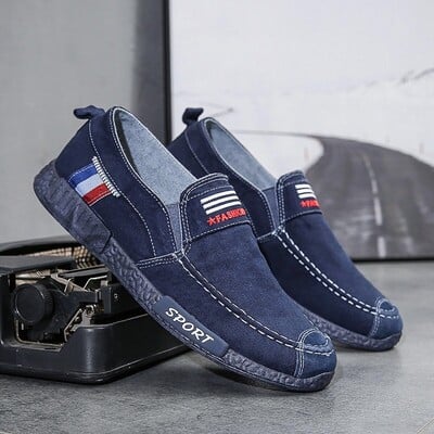 Divat Férfi Vászon Cipők Férfi Nyári Alkalmi Farmer Cipők Férfi Vulcanize Cipők Slip on Loafers Driving Moccasin Chaussure Homme