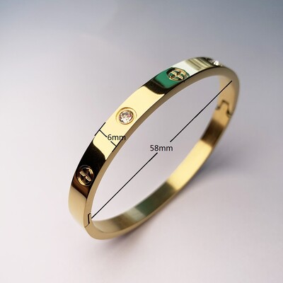 2023 m. naujo dizaino aukso spalvos cirkonio ir kryžminio riešuto nagų apyrankė auksinė ir apyrankė, skirta moteriai, nerūdijančio plieno varžtais, prekės ženklo papuošalai