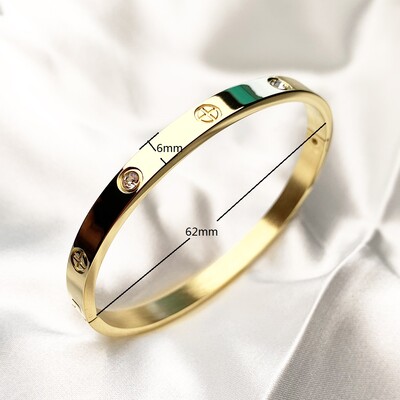 2023 m. naujo dizaino aukso spalvos cirkonio ir kryžminio riešuto nagų apyrankė auksinė ir apyrankė, skirta moteriai, nerūdijančio plieno varžtais, prekės ženklo papuošalai