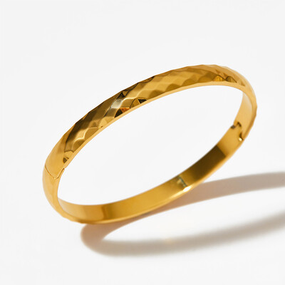 Peri'sbox narukvica s jednostavnim uzorkom od čistog zlata od nehrđajućeg čelika s Pvd platnom za ženske jednostavne 3-dijelne narukvice s nakitom