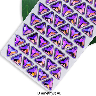 QL Crystal Sew On Rhinestone Clear AB Crystal Glass Crystal Triangles lapos hátú varrógomb barkácsoláshoz Ruhatáska cipőkhöz