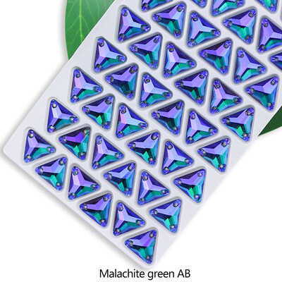 QL Crystal Sew On Rhinestone Clear AB Crystal Glass Crystal Triangles lapos hátú varrógomb barkácsoláshoz Ruhatáska cipőkhöz