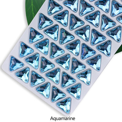 QL Crystal Sew On Rhinestone Clear AB Crystal Glass Crystal Triangles lapos hátú varrógomb barkácsoláshoz Ruhatáska cipőkhöz