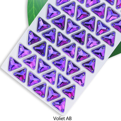 QL Crystal Sew On Rhinestone Clear AB Crystal Glass Crystal Triangles lapos hátú varrógomb barkácsoláshoz Ruhatáska cipőkhöz