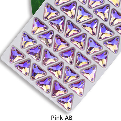 QL Crystal Sew On Rhinestone Clear AB Crystal Glass Crystal Triangles lapos hátú varrógomb barkácsoláshoz Ruhatáska cipőkhöz