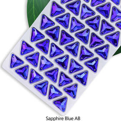 QL Crystal Sew On Rhinestone Clear AB Crystal Glass Crystal Triangles lapos hátú varrógomb barkácsoláshoz Ruhatáska cipőkhöz