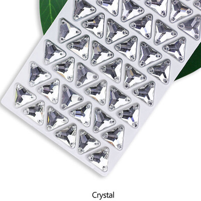 QL Crystal Sew On Rhinestone Clear AB Crystal Glass Crystal Triangles lapos hátú varrógomb barkácsoláshoz Ruhatáska cipőkhöz