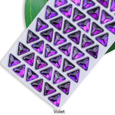 QL Crystal Sew On Rhinestone Clear AB Crystal Glass Crystal Triangles lapos hátú varrógomb barkácsoláshoz Ruhatáska cipőkhöz