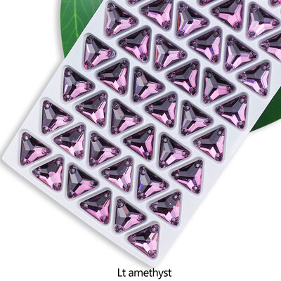 QL Crystal Sew On Rhinestone Clear AB Crystal Glass Crystal Triangles lapos hátú varrógomb barkácsoláshoz Ruhatáska cipőkhöz