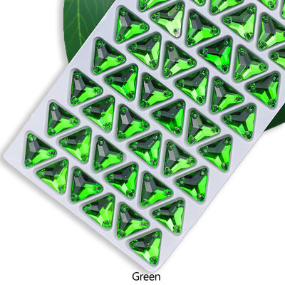 QL Crystal Sew On Rhinestone Clear AB Crystal Glass Crystal Triangles lapos hátú varrógomb barkácsoláshoz Ruhatáska cipőkhöz