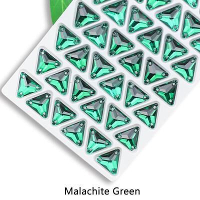 QL Crystal Sew On Rhinestone Clear AB Crystal Glass Crystal Triangles lapos hátú varrógomb barkácsoláshoz Ruhatáska cipőkhöz