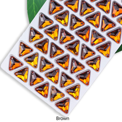 QL Crystal Sew On Rhinestone Clear AB Crystal Glass Crystal Triangles lapos hátú varrógomb barkácsoláshoz Ruhatáska cipőkhöz