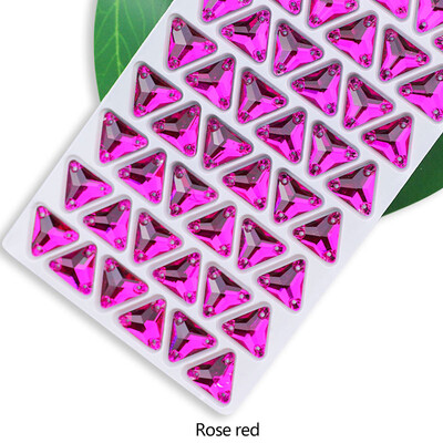 QL Crystal Sew On Rhinestone Clear AB Crystal Glass Crystal Triangles lapos hátú varrógomb barkácsoláshoz Ruhatáska cipőkhöz