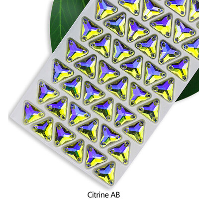 QL Crystal Sew On Rhinestone Clear AB Crystal Glass Crystal Triangles lapos hátú varrógomb barkácsoláshoz Ruhatáska cipőkhöz