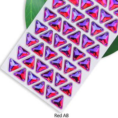 QL Crystal Sew On Rhinestone Clear AB Crystal Glass Crystal Triangles lapos hátú varrógomb barkácsoláshoz Ruhatáska cipőkhöz