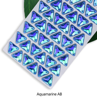 QL Crystal Sew On Rhinestone Clear AB Crystal Glass Crystal Triangles lapos hátú varrógomb barkácsoláshoz Ruhatáska cipőkhöz