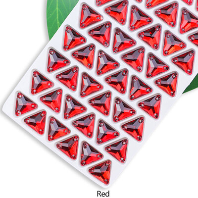 QL Crystal Sew On Rhinestone Clear AB Crystal Glass Crystal Triangles lapos hátú varrógomb barkácsoláshoz Ruhatáska cipőkhöz