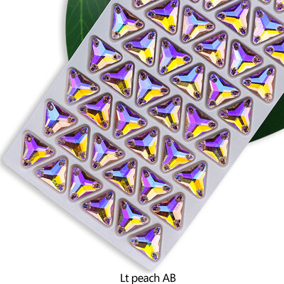 QL Crystal Sew On Rhinestone Clear AB Crystal Glass Crystal Triangles lapos hátú varrógomb barkácsoláshoz Ruhatáska cipőkhöz