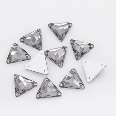 QL Crystal Sew On Rhinestone Clear AB Crystal Glass Crystal Triangles lapos hátú varrógomb barkácsoláshoz Ruhatáska cipőkhöz