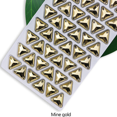 QL Crystal Sew On Rhinestone Clear AB Crystal Glass Crystal Triangles lapos hátú varrógomb barkácsoláshoz Ruhatáska cipőkhöz